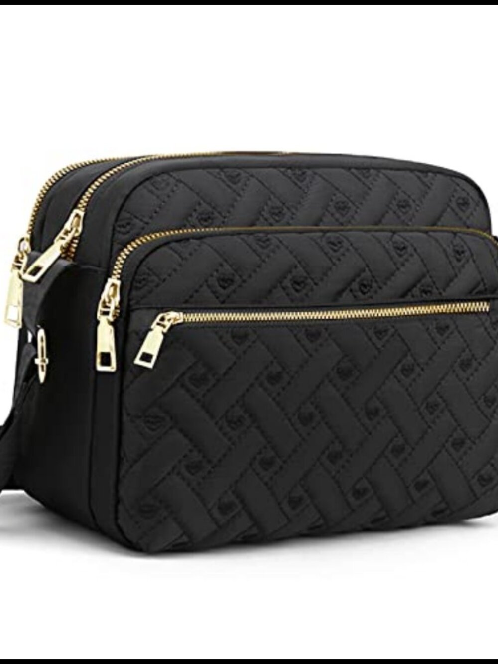 Nylon Crossbody Bag Quilted Purse Hand Stitched Travel Large